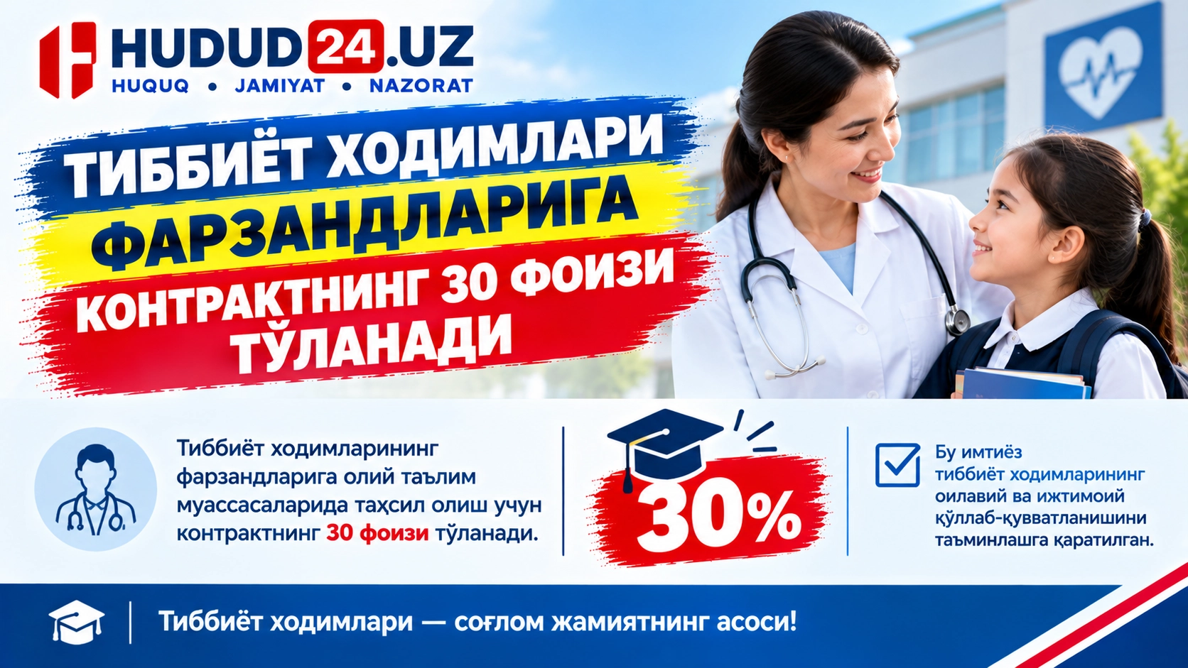 Тиббиёт ходимлари фарзандларига контракт учун маблағ ўтказиш бошланди
