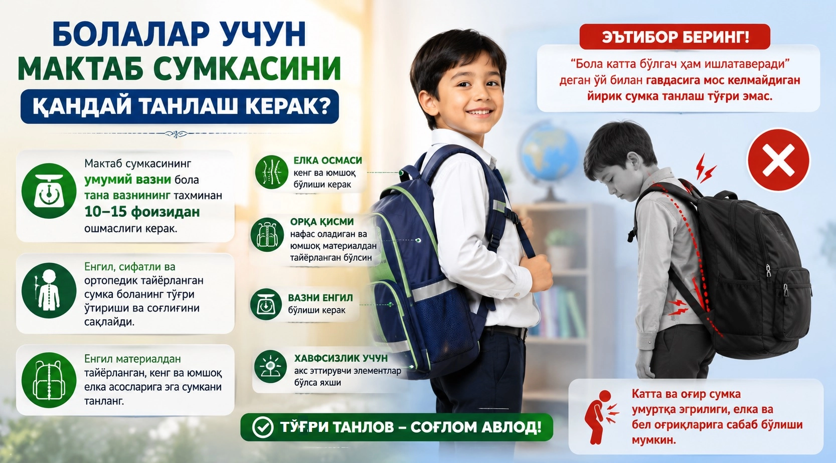 Мактаб сумкаси оддий буюм эмас