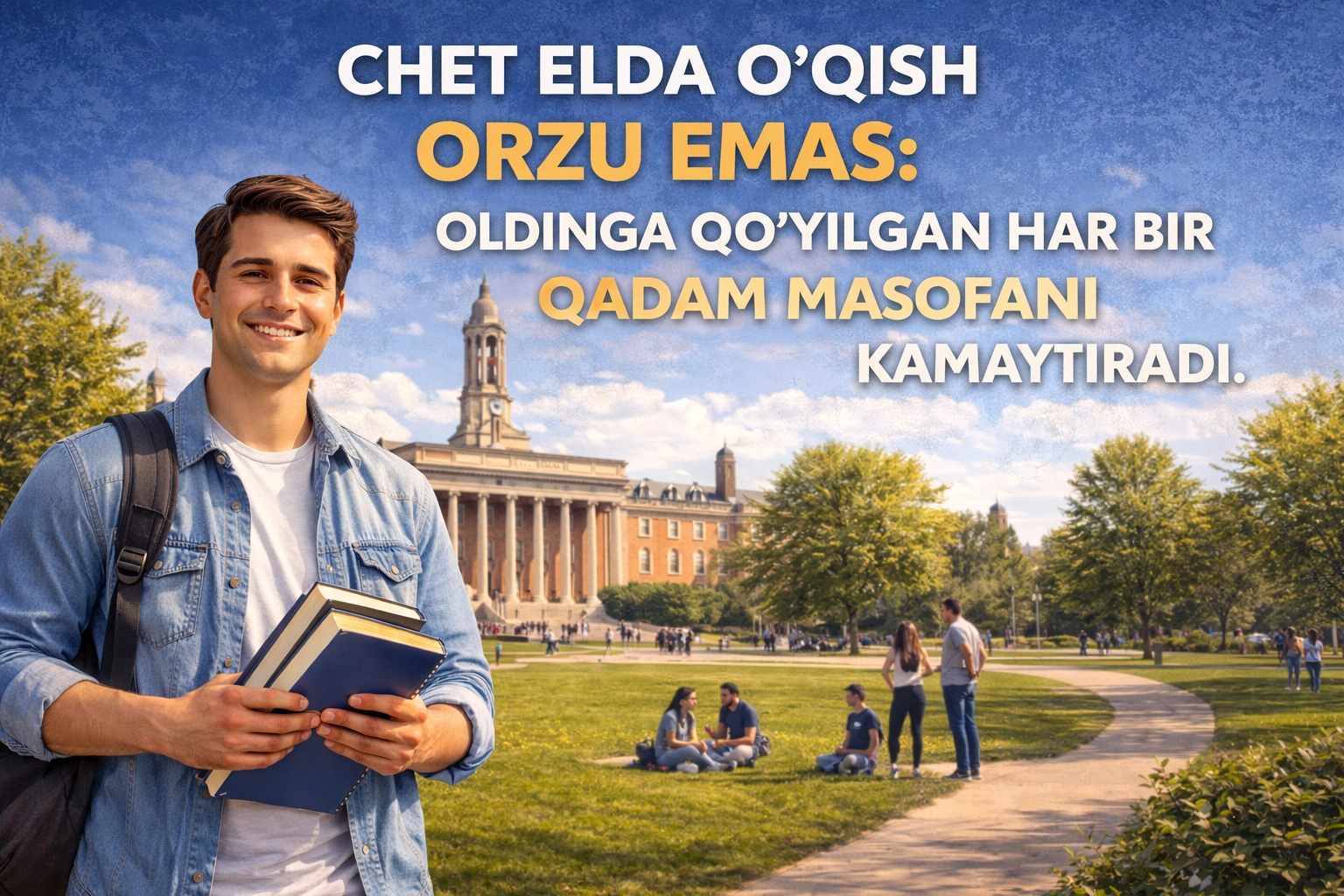 Чет элда ўқиш орзу эмас:  Олдинга қўйилган ҳар бир қадам масофани камайтиради