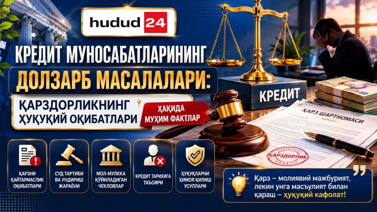 Кредит муносабатларининг долзарб масалалари