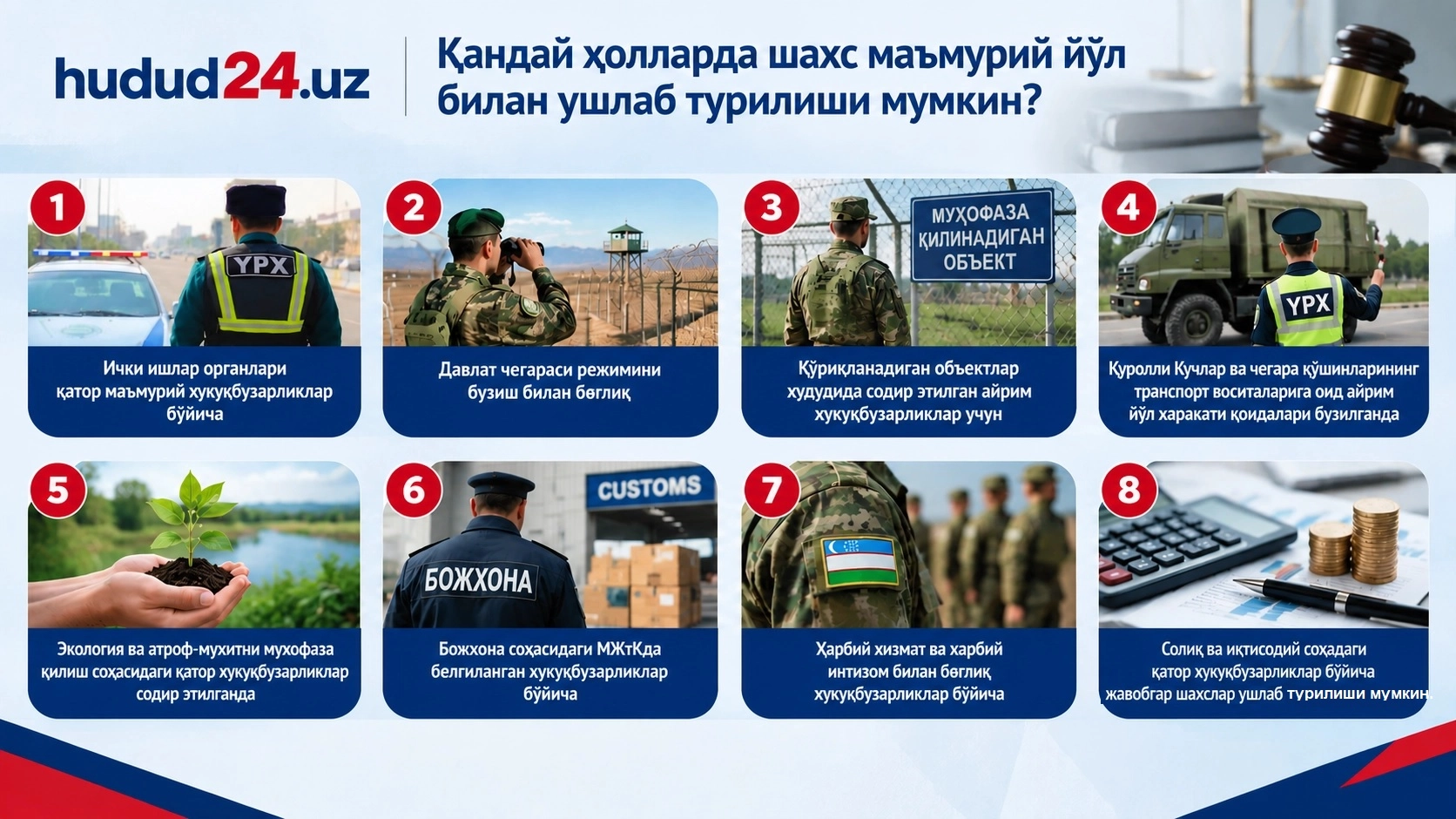 Қандай ҳолларда шахс маъмурий йўл билан ушлаб турилиши мумкин?