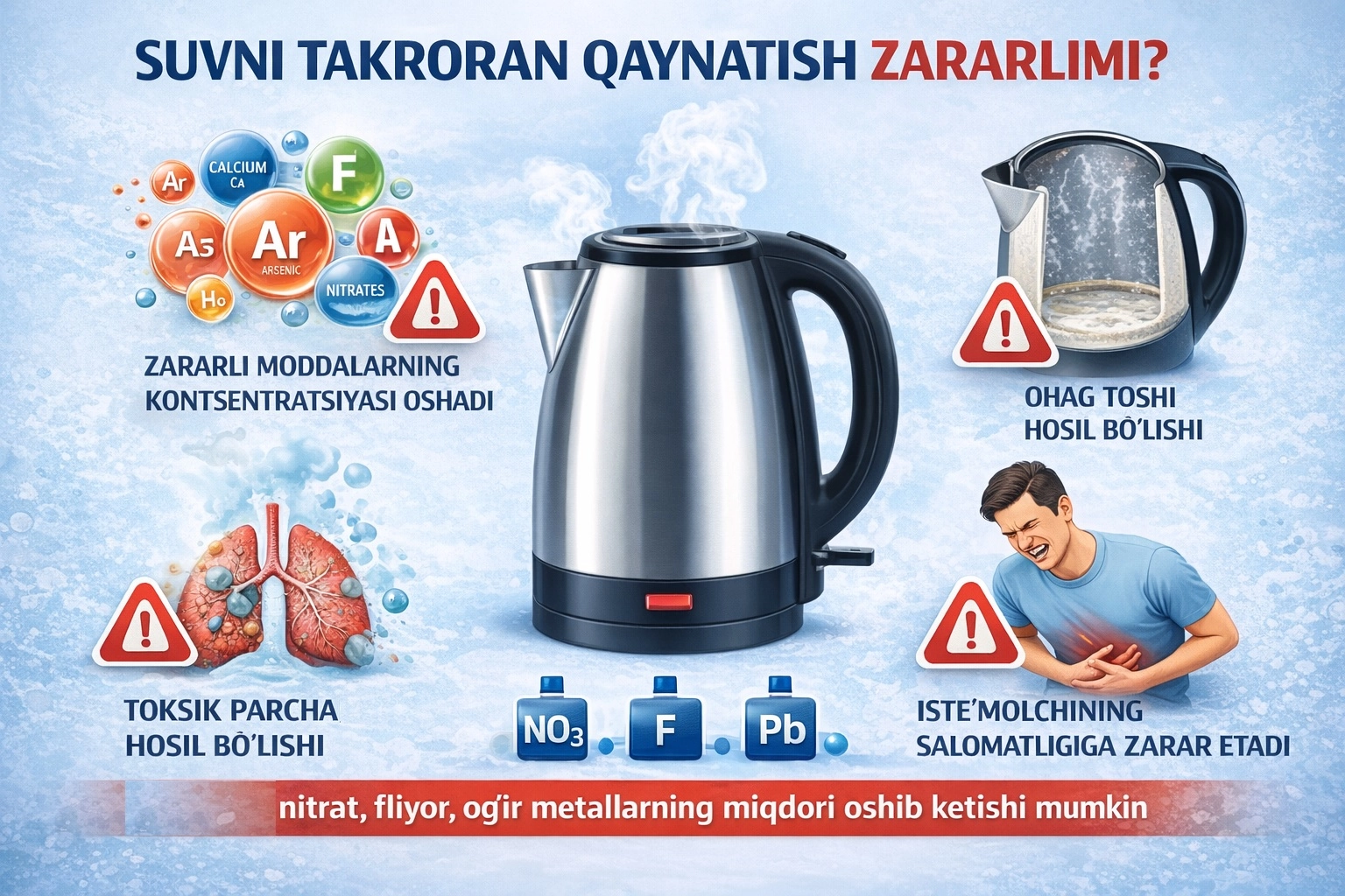 Сувни такроран қайнатиш зарарлими?