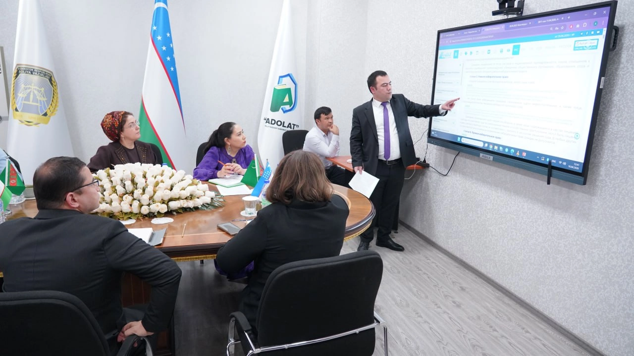 Туркманистон Адолат вазирлиги вакиллари билан тизимдаги ислоҳотлар муҳокама қилинди