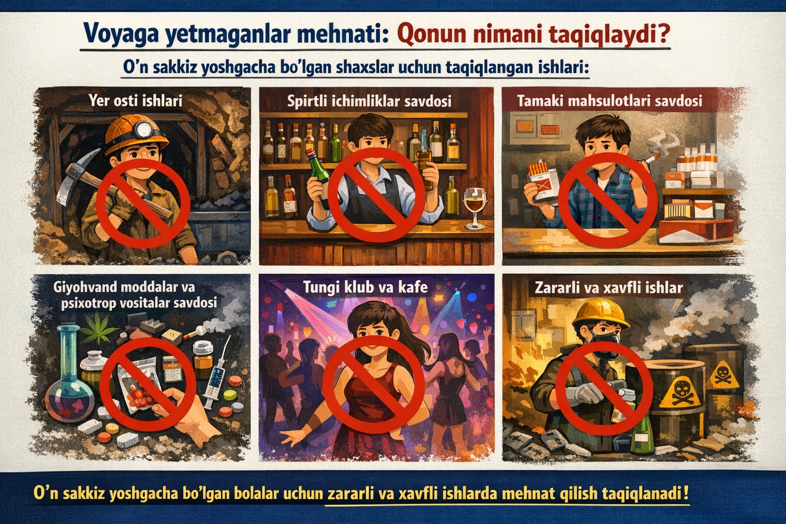 Вояга етмаганлар меҳнати: қонун нимани тақиқлайди?