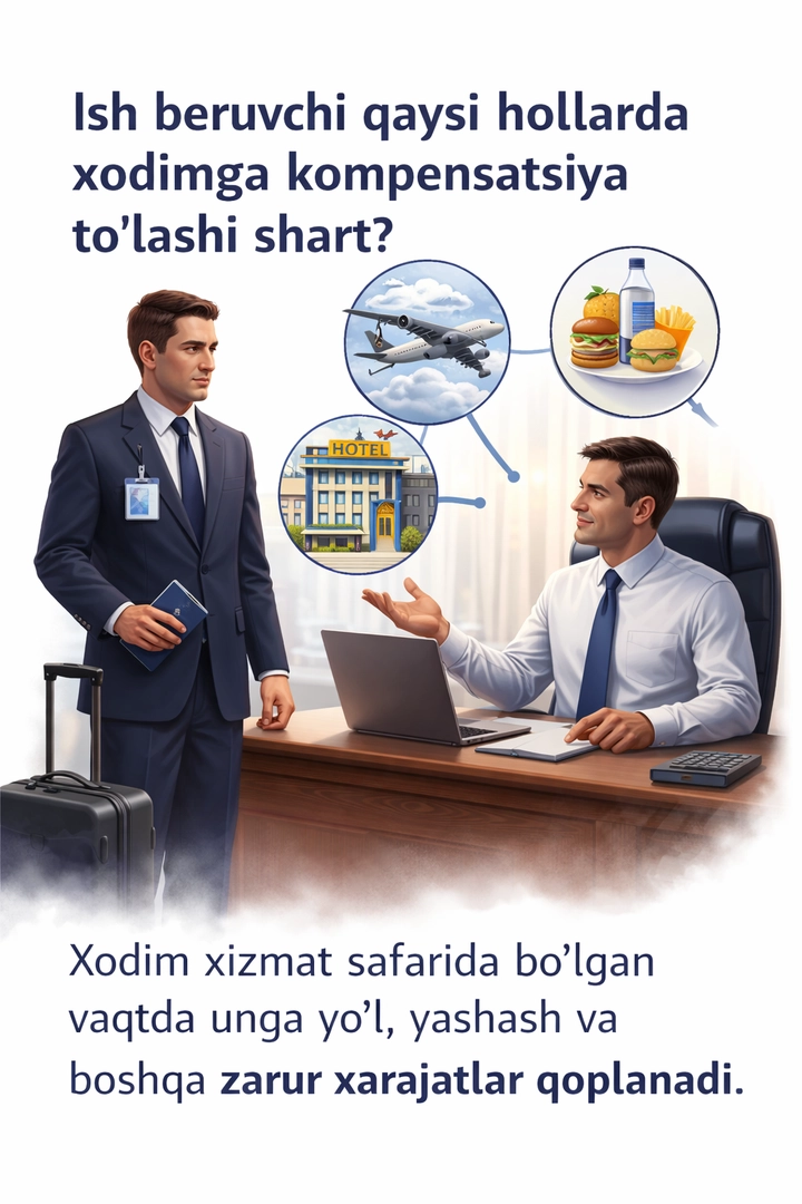 Иш берувчи қайси ҳолларда ходимга компенсация тўлаши шарт?