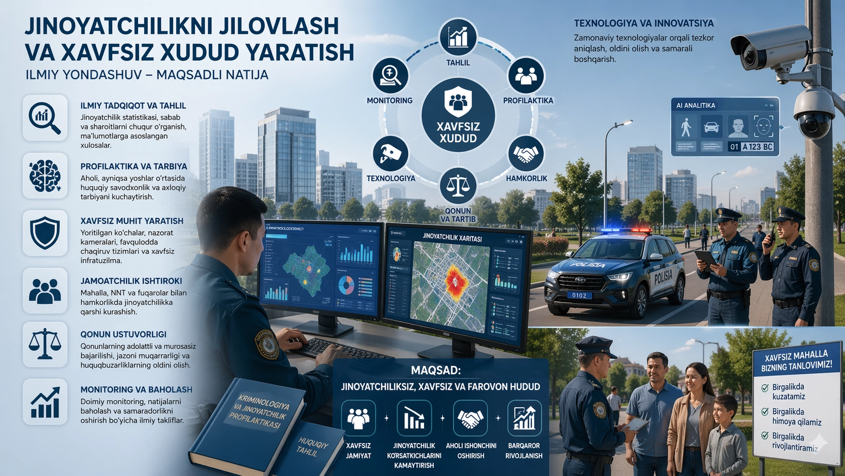 Жиноятчиликни жиловлаш ва хавфсиз худуд яратиш борасидаги “илмий” ҳаракатлар
