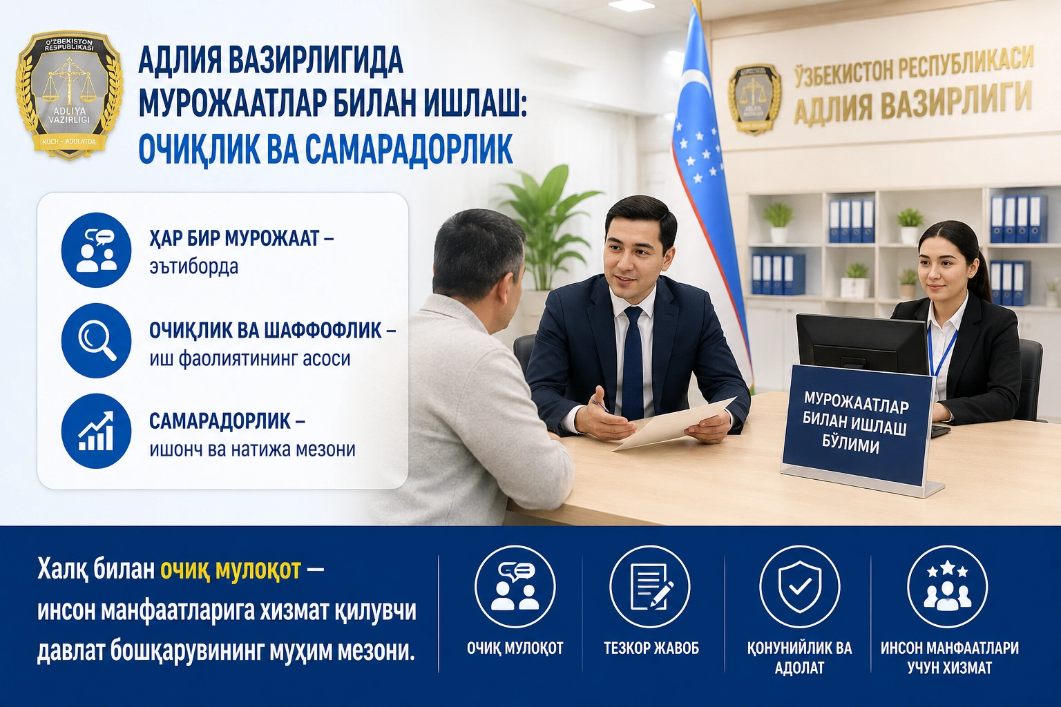 Халқ билан очиқ мулоқот — инсон манфаатларига хизмат қилувчи давлат бошқарувининг муҳим мезони