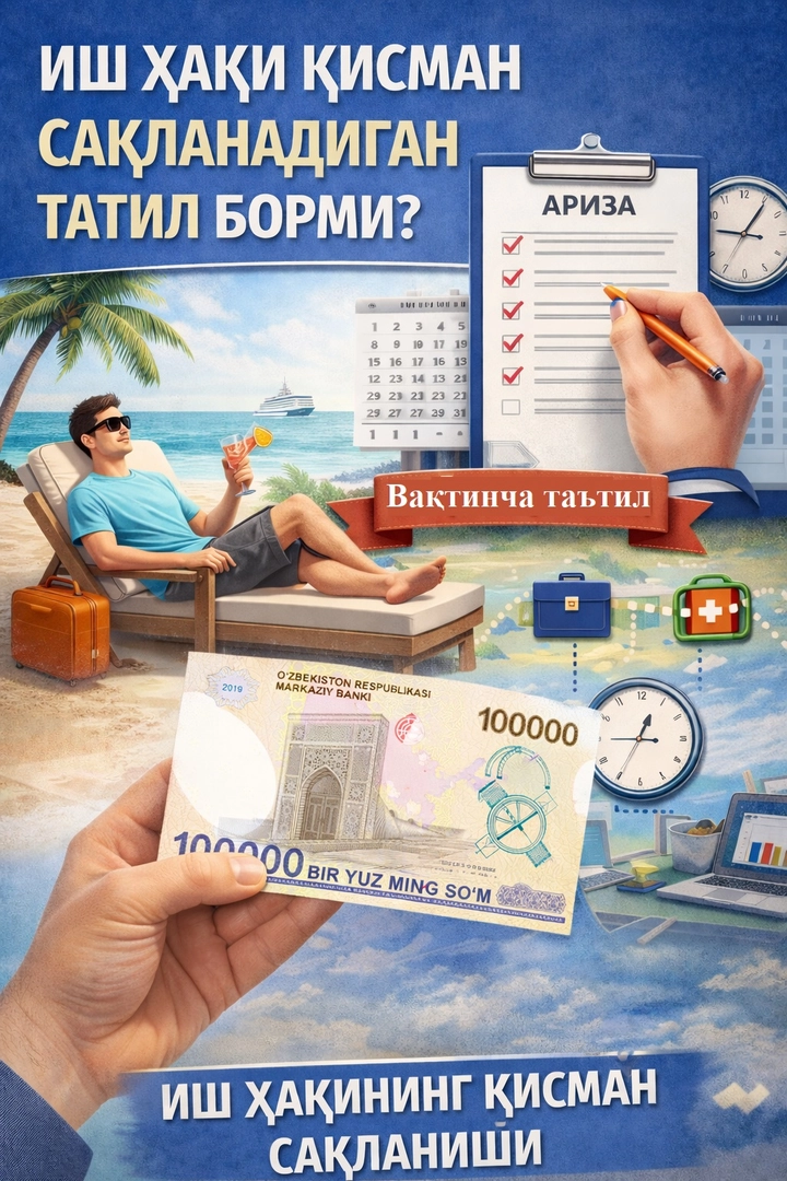 Иш ҳақи қисман сақланадиган таътил борми?