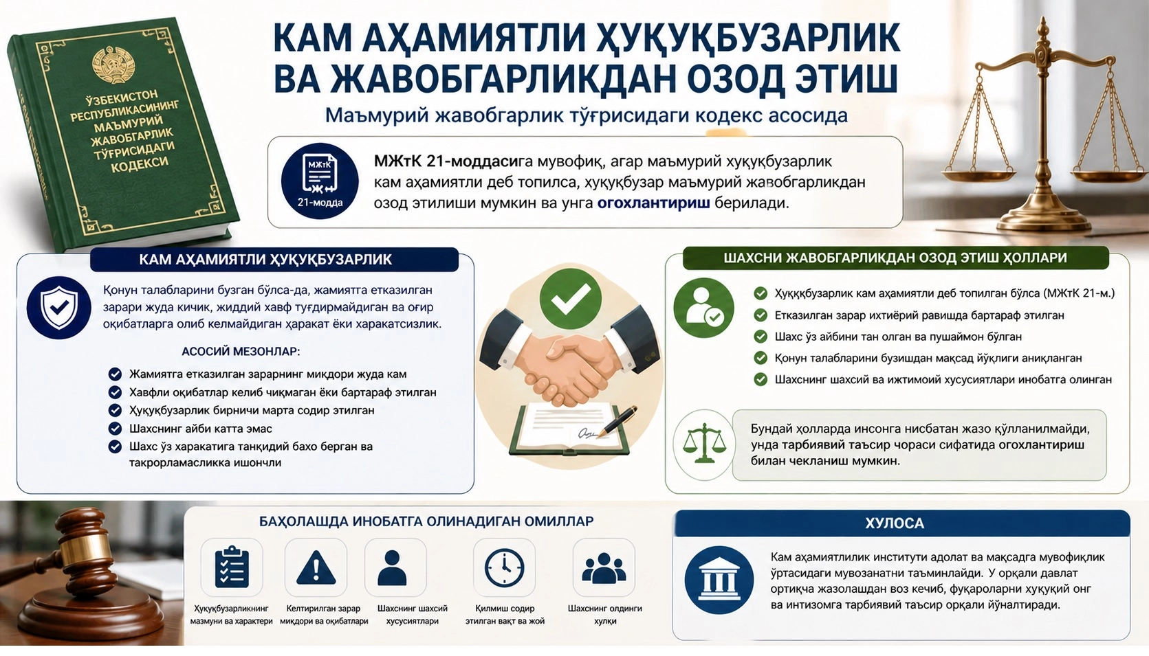 Қандай ҳуқуқбузарлик кам аҳамиятли ҳисобланади?