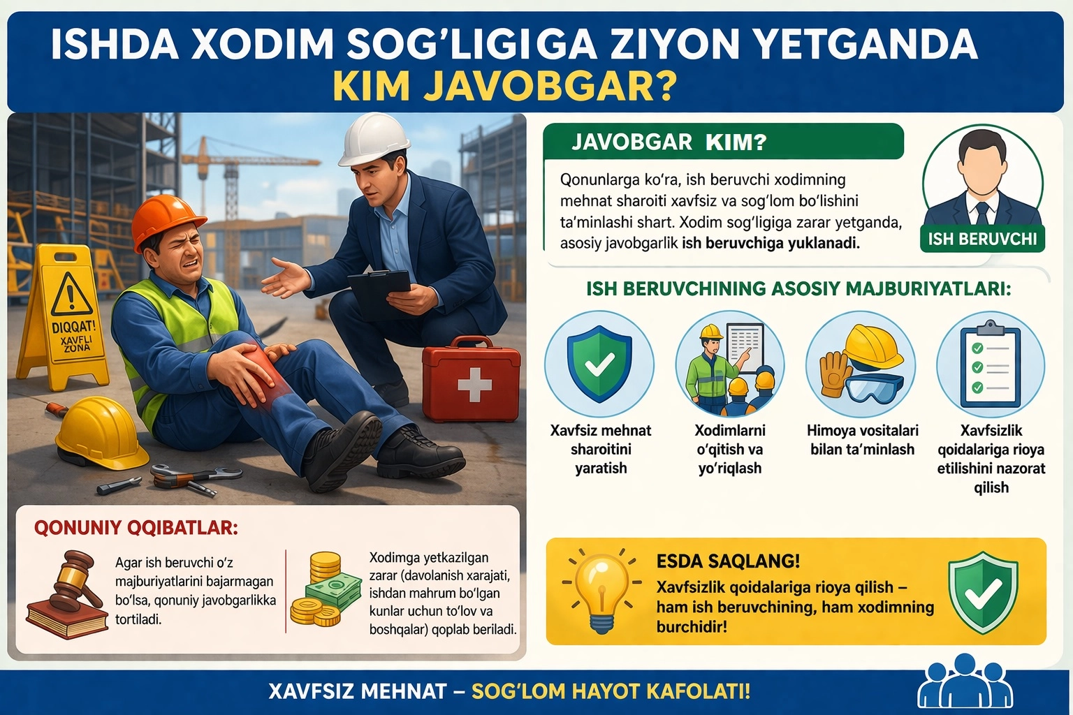 Ходим соғлигига зиён етганда ким жавобгар?