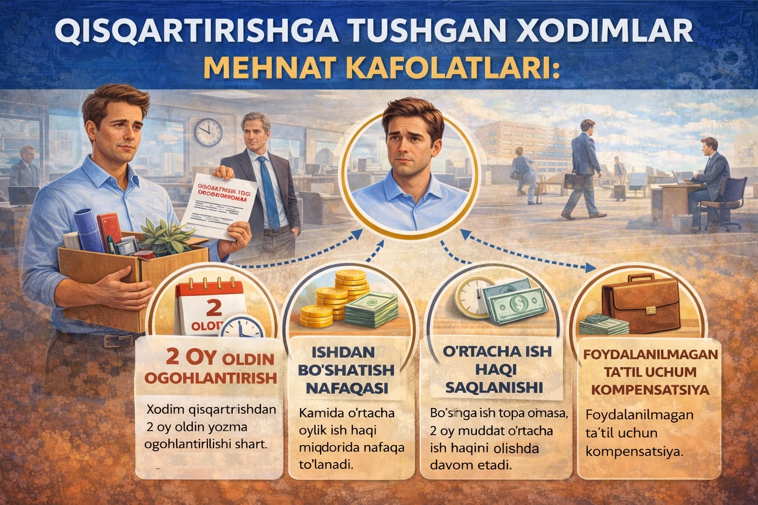 Қисқартиришга тушган ходимларга қандай меҳнат кафолатлари мавжуд?