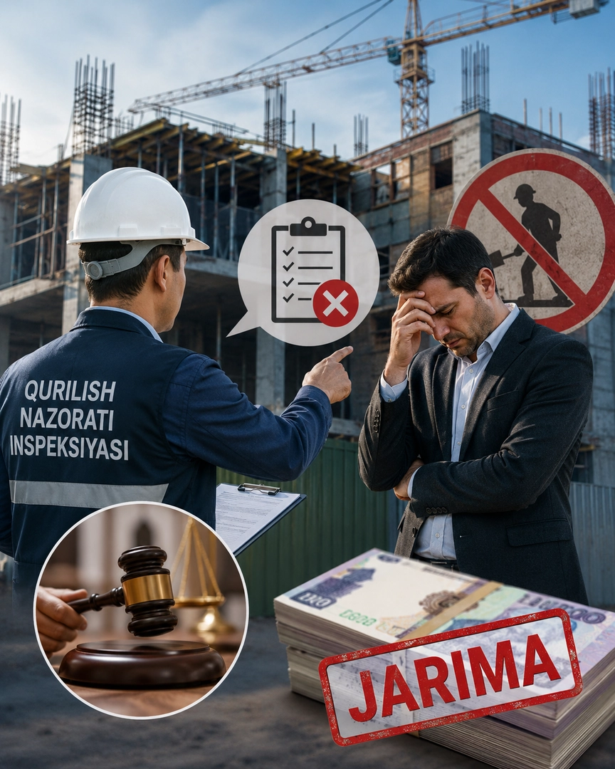 Қурилиш назорати инспекциясининг кўрсатмаларини бажармаслик қандай жавобгарликка сабаб бўлади?